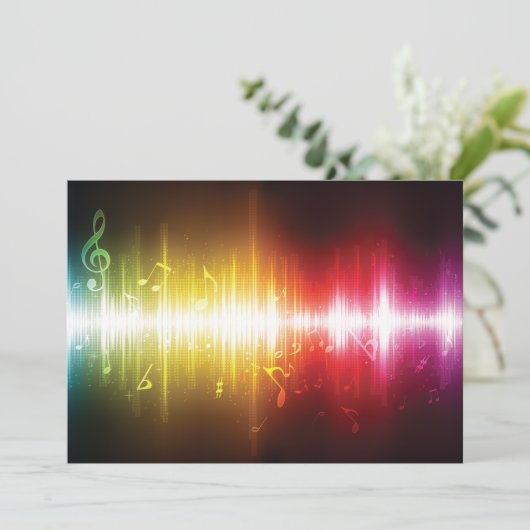 Music Spectrum Soundwave Vibrant Audio Visualizer  Einladung (Stehend Vorderseite)