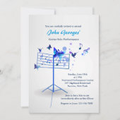 Music Stand Blue Einladung (Vorderseite)