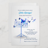 Music Stand Blue Einladung (Vorne/Hinten)