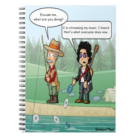 Music Streaming Funny Puffer Notebook Notizblock (Vorderseite)