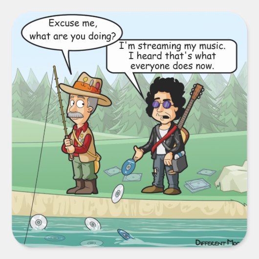 Music Streaming Funny Pun 20 Square Stickers (Vorderseite)