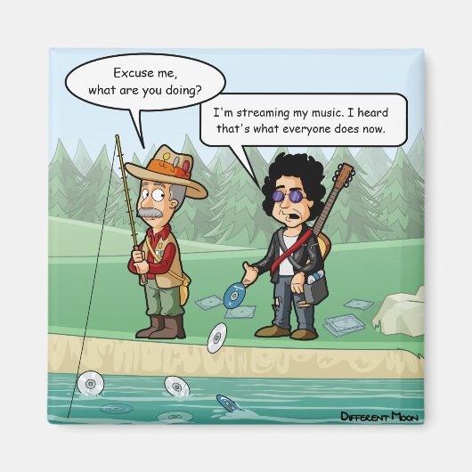 Music Streaming Funny Pun Kühlschrank Magnet (Vorne)