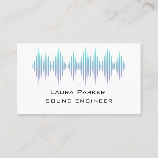 Music Studio Beruflich Sound Engineer Minimal B Visitenkarte (Vorderseite)