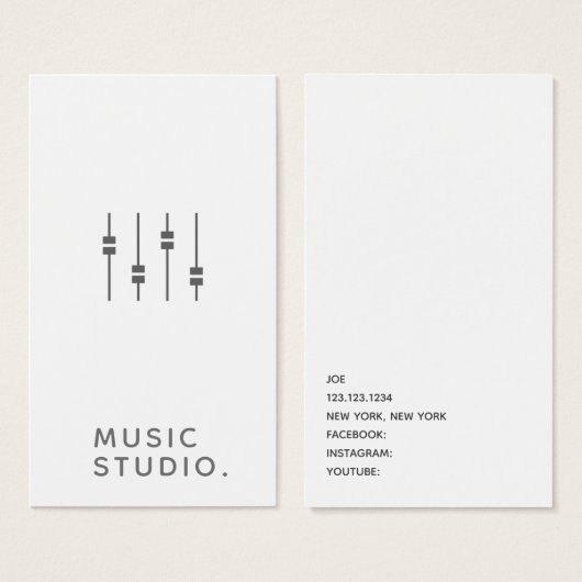 Music Studio Business Card (Vorne & Hinten)