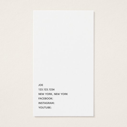 Music Studio Business Card (Rückseite)