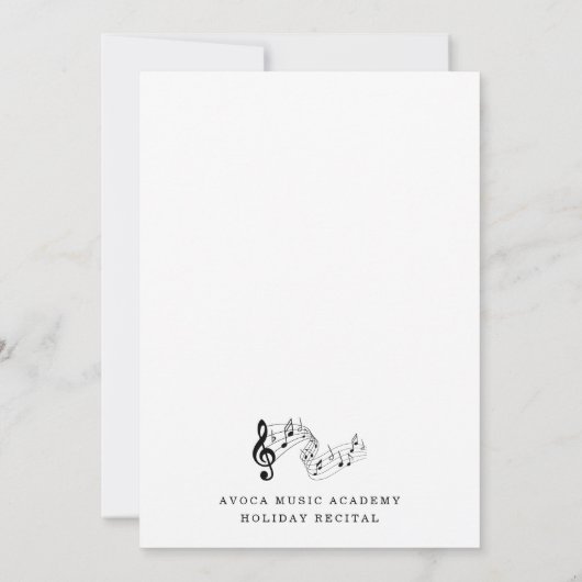 Music Studio Piano Violin Voice Einladung (Rückseite)