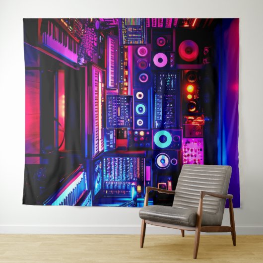 Music Studio Wandteppich (Beispiel (Horizontal))