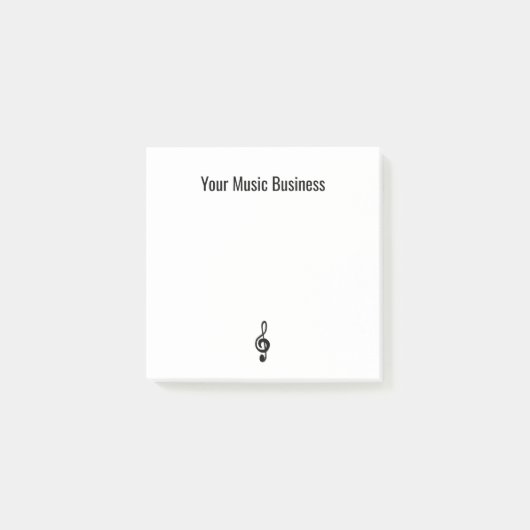 Music Symbol Simple Treble Clef Post-it Klebezettel (Vorderseite)