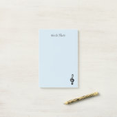 Music Symbol Treble Clef Blue Post-it Klebezettel (Auf Schreibtisch)