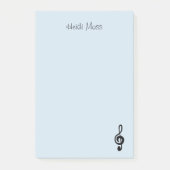 Music Symbol Treble Clef Blue Post-it Klebezettel (Vorderseite)