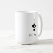 Music Symbol Treble Clef Schwarz-weiß Kaffeetasse (VorderseiteRechts)