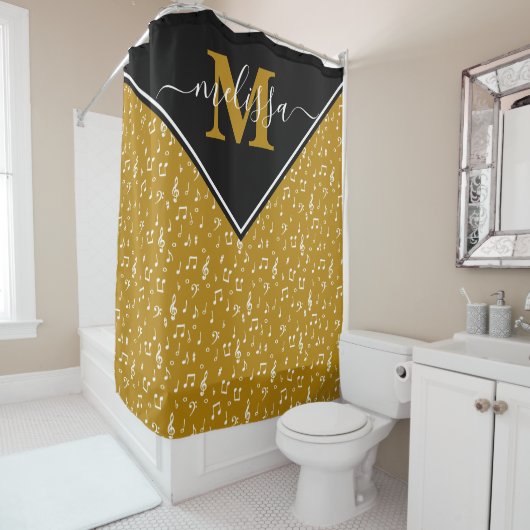 Music symbols personalized shower curtain duschvorhang (Beispiel)
