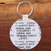 Music Taste is Perfektes Abzeichen Schlüsselanhänger (Vorderseite)