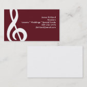 Music Teacher Band Director Studio Music Clef Visitenkarte (Vorne/Hinten)