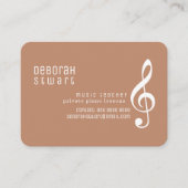 Music Teacher Boho Brown Terracotta Visitenkarte (Vorderseite)
