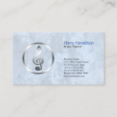 Music Teacher Bold Treble Clef Icon Business Card Visitenkarte (Vorderseite)