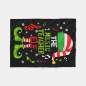 Music Teacher Elf Christmas Family Matching Xmas G Fleecedecke (Vorderseite (Horizontal))
