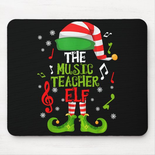 Music Teacher Elf Christmas Family Matching Xmas G Mousepad (Vorne)