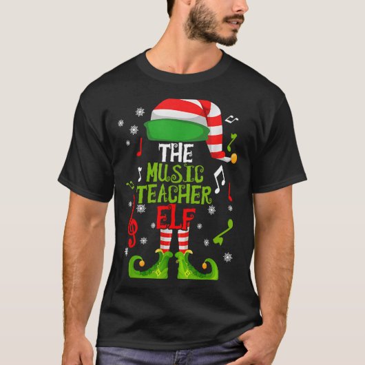 Music Teacher Elf Christmas Family Matching Xmas G T-Shirt (Vorderseite)