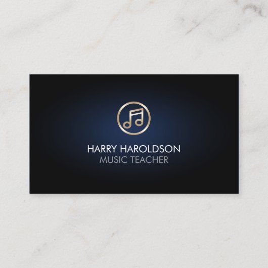 Music Teacher Faux Gold Music Note Icon Visitenkarte (Vorderseite)