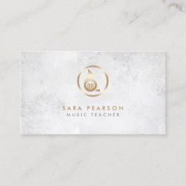 Music Teacher Gold French Horn Icon Business Card Visitenkarte
