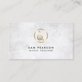Music Teacher Gold French Horn Icon Business Card Visitenkarte