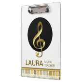 Music Teacher Gold Piano Keyboard Musiker DJ Klemmbrett (Links)