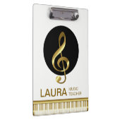 Music Teacher Gold Piano Keyboard Musiker DJ Klemmbrett (Rechts)