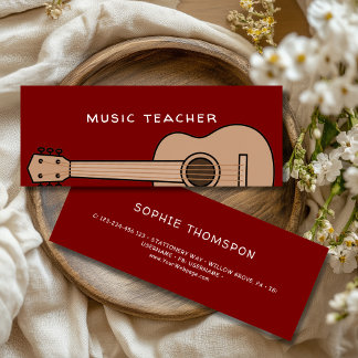 Music teacher guitar private lessons mini visitenkarte