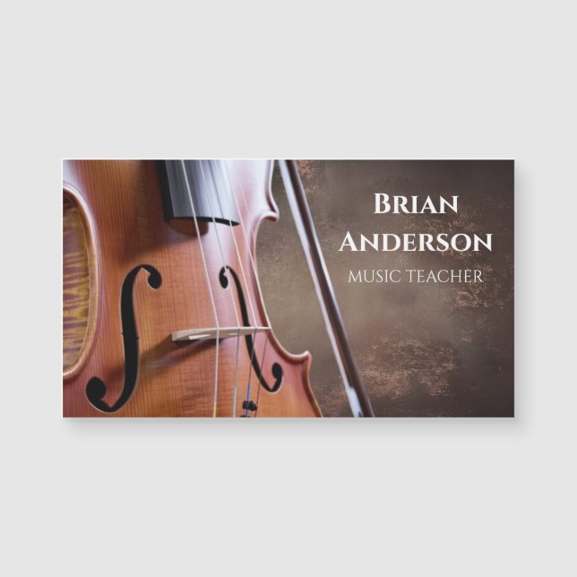 Music Teacher guitar tutor business card magnet (Vorderseite)