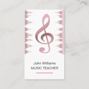Music Teacher Musician Rose Visitenkarte