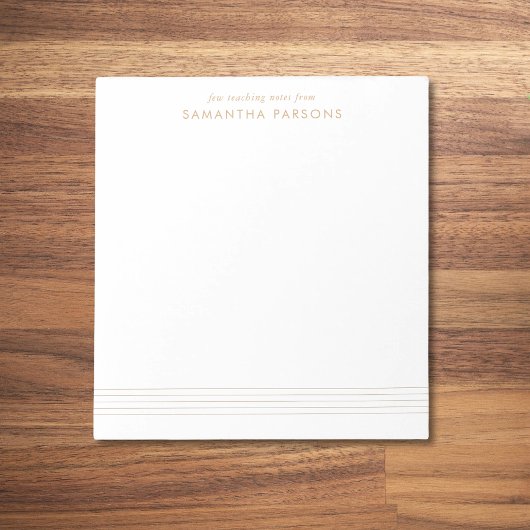 Music Teacher Notes Gold Elegant Notizblock