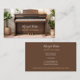 Music Teacher | Pianist Business Card Visitenkarte