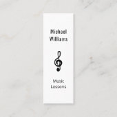 Music Teacher QR-Code Simple Treble Clef Mini Visitenkarte (Vorderseite)