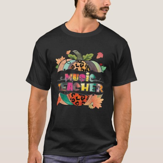 Music Teacher Thankful Grateful Blessed Pumpkin Au T-Shirt (Vorderseite)