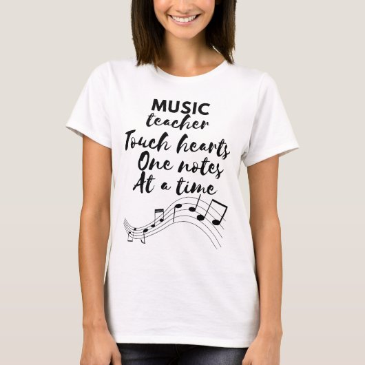 Music teacher touch heart teacher appreciation day T-Shirt (Vorderseite)