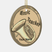 Music Teacher Tuba Premium Runde Ornamente (Rechts)