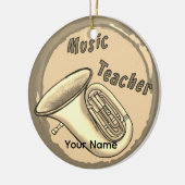 Music Teacher Tuba Premium Runde Ornamente (Links)