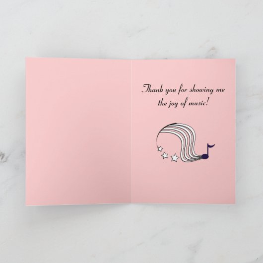 Music Teacher Vielen Dank Dankeskarte (Innenseite)