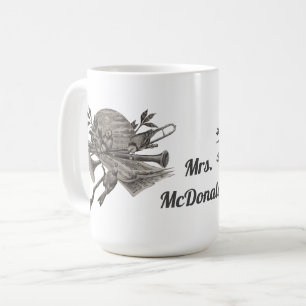 Music Teacher Vintag Sketch Instrumente Vielen Dan Kaffeetasse