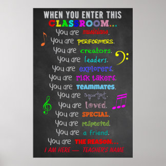 Music Teacher - Wenn Sie diese Klassenregeln einge Poster