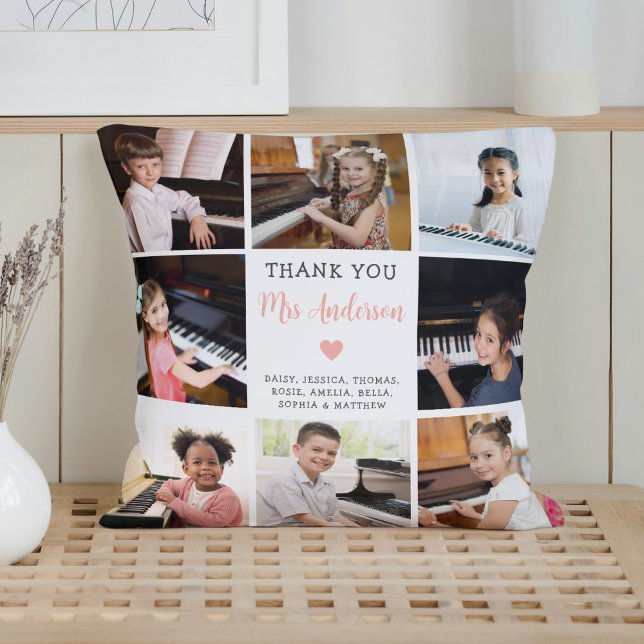 Music Teacher Wertschätzung Foto Collage White Kissen (Von Creator hochgeladen)