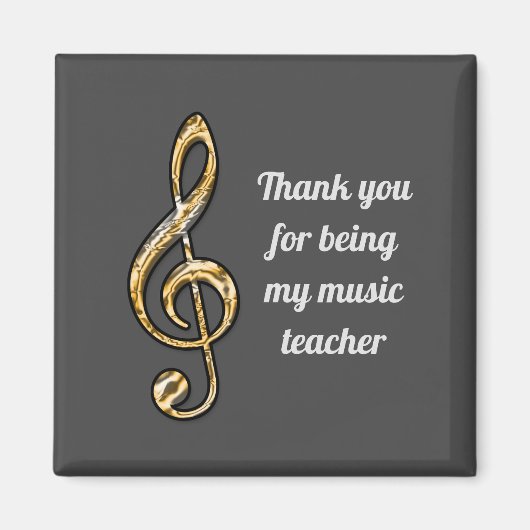 Music Teacher Wertschätzung Gold Clef Vielen Dank Magnet (Vorne)