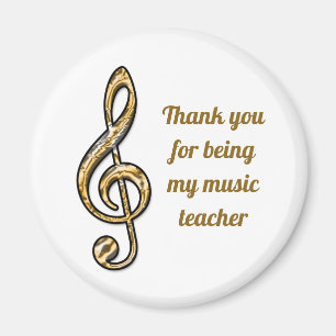 Music Teacher Wertschätzung Gold Clef Vielen Dank Magnet