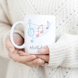 Music Teacher Wertschätzung Treble Clef Musiknoten Zweifarbige Tasse