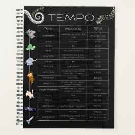Music Tempo Chart Planner Planer