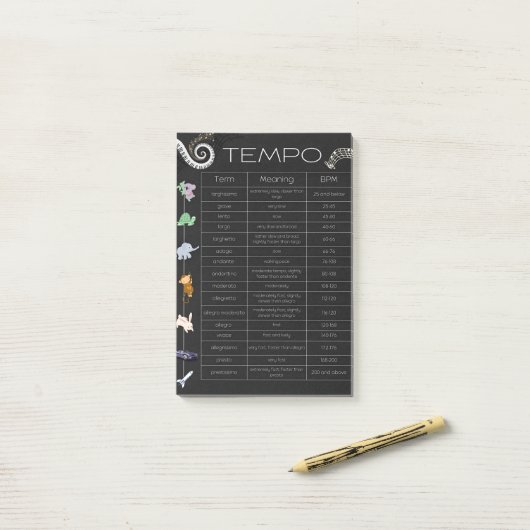 Music Tempo post-it notes Post-it Klebezettel (Auf Schreibtisch)