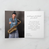 Music Theme Belated Birthday Card Brass Instrument Karte (Innenseite)