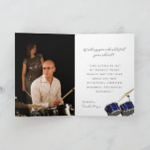 Music Theme Belated Birthday Card with Drum Set Karte (Innenseite)