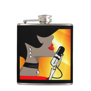 Music Theme Flask, afroamerikanischer Sänger, Nigh Flachmann